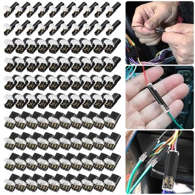 100 PCS Plug-In Quick Wire Connectors, Reusable Clamp Terminal Blocks for Cables