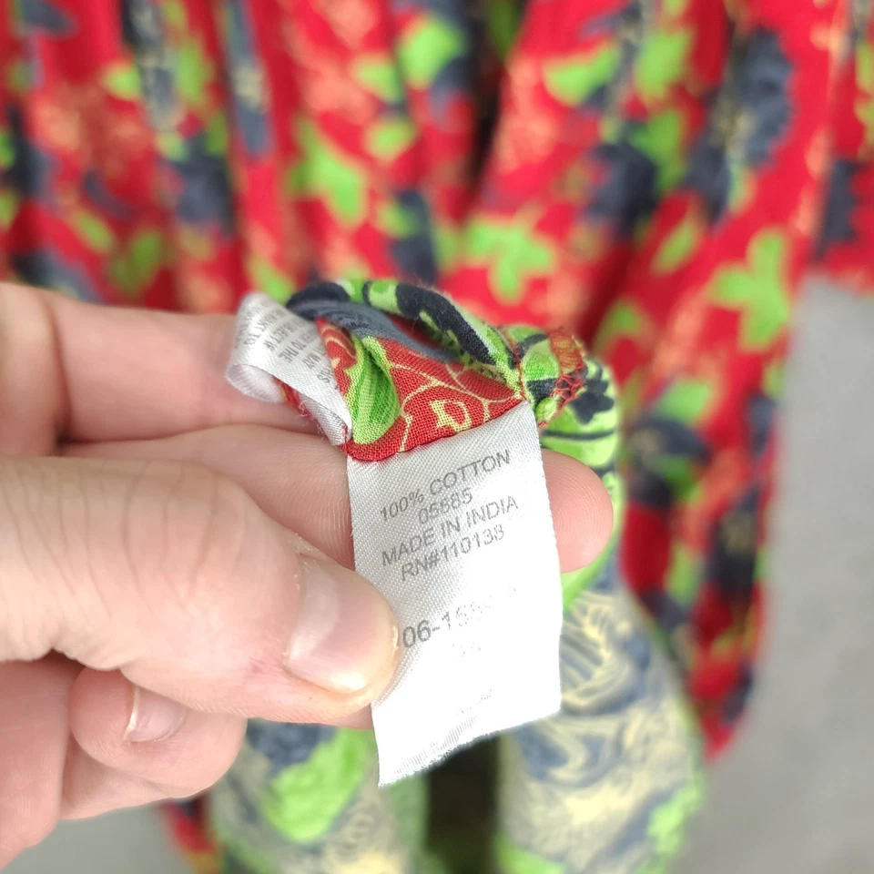 Only Necessities Camisón Mujer 3x 30 32 Floral Moomoo Cuello Cuadrado Rojo Verde Foto 4 de 4