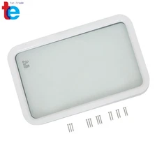 White Obscure Glass RV Entry Entrance Door Window For Camper Travel Trailer