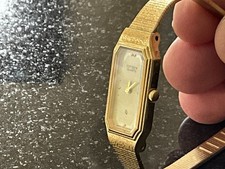 Women s Vintage Citizen Goldtone Wristwatch 2250-223365 YO Quartz Running
