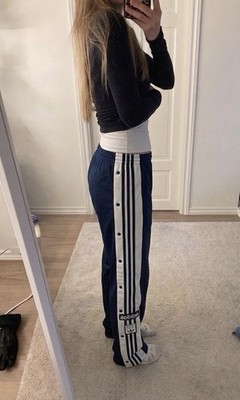 Vintage Adidas Snap Track Pants in Blau | Pasha Style | Y2K-Style | Gr. L