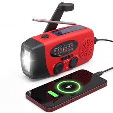 Hand Crank Radio with LED Flashlight 2000mAh NOAA AM FM Emergency Radio Cranked