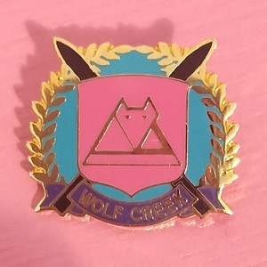 VINTAGE WOLF CREEK Crest Enamel Lapel Pinback Pin - Souvenirs & Travel Theme Ski