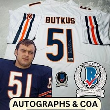 BECKETT Dick Butkus signed Jersey BEARS  autograph white MINT CONDITION 