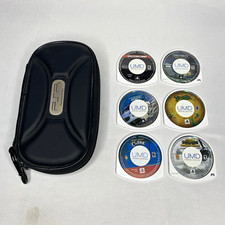 PSP UMD Game Lot 6 Discs with Black PSP UMD Carrying Case
