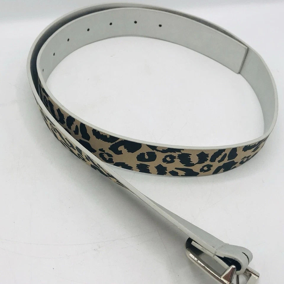 NUEVO Cinturón Betsey Johnson Marrón Tostado Leopardo Hebilla Logo 40x1 Pulgadas S, M, L Foto 4 de 4