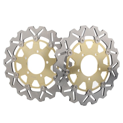 Pair Front Brake Disc Rotor Fit Kawasaki Z750 Z750R Z1000 Niinja ZX10R Gold - Picture 8 of 12