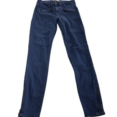 Current Elliott Jeans Womens 26 Blue Soho Zip Stiletto Skinny Ankle Zip Moto