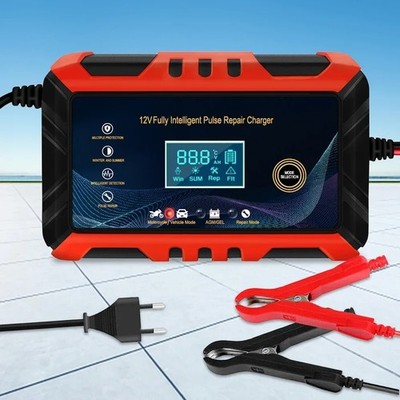 Car Battery Charger 12V 6A Pulse Repair LCD Display Smart Automatic Battery Char