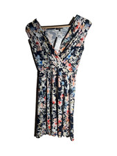 Warehouse Watercolour Ladies Floral Wrap Casual Dress Size 6 RRP £42