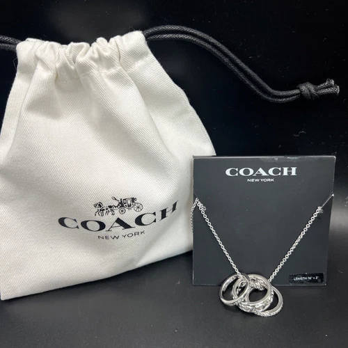 COLLANA COACH SIGNATURE TRIO 3 ANELLI PLACCATA ARGENTO FINE 125€