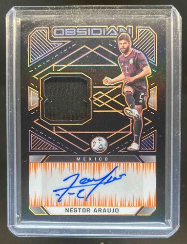 2021 Obsidian Nestor Araujo Jersey Auto Electric Etch Orange #34/50 Mexico