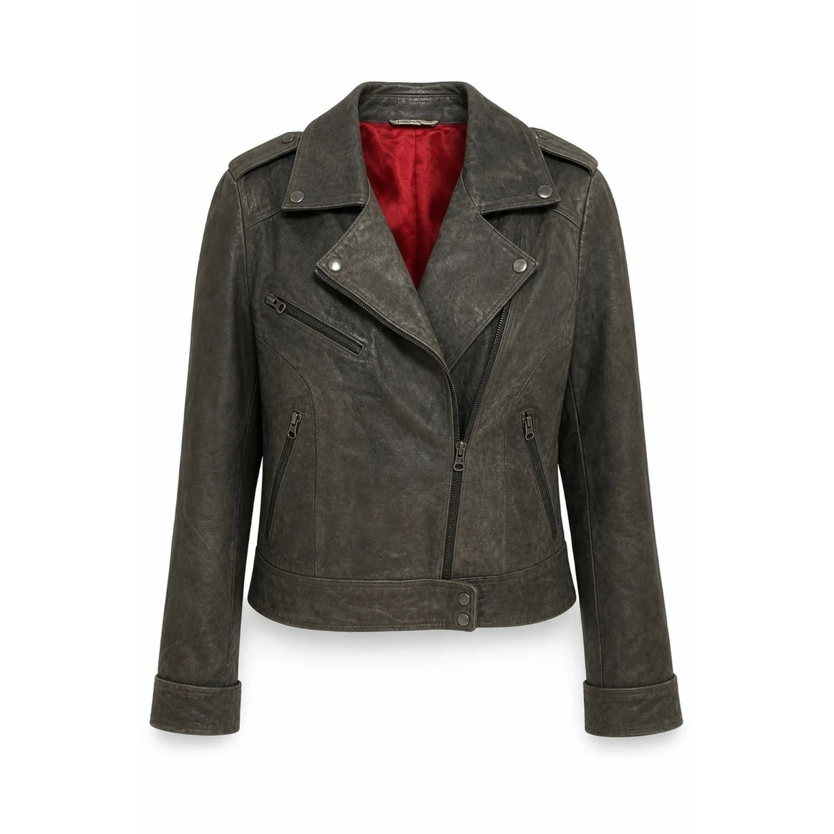 ba&sh Genuine Lambskin Leather Moto Jacket