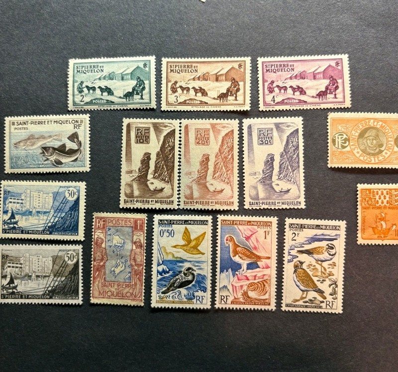 St. Pierre & Miquelon * Lot Of 15 Stamps * NH/H