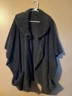 Poncho Blanket Shawl Womens Size 9 Dark Gray Wrap Cape 100% Polyester — photo 6