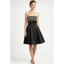 Betsey Johnson Strapless Fit and Flare Embellished Evening Cocktail Dress size 0