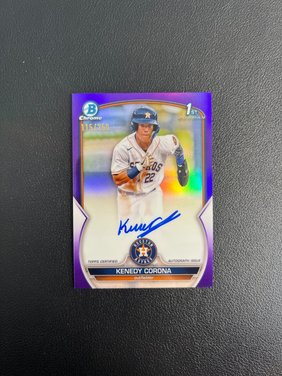 2023 Bowman Chrome #CPA-KC Kenedy Corona 1st Purple Refractor Auto 115/250 BJLF