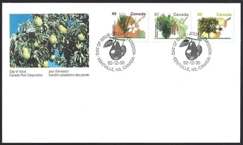 CANADA 1992 FRUIT TREE DEFINITIVES FIRST DAY COVER !! M135
