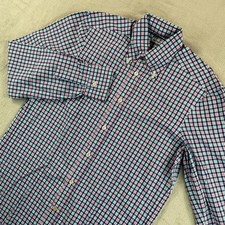 Kiton Designer Shirt Men Medium Multi Gingham Plaid Long Sleeve Made in Italy