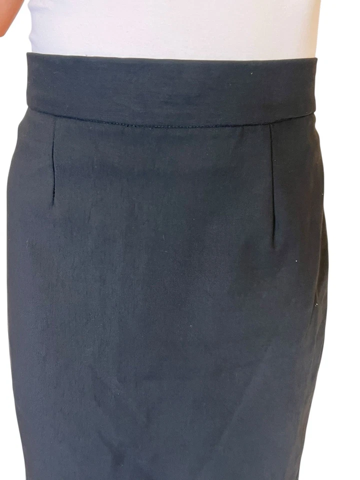 LELA ROSE WOMEN'S 6 BLACK ESSENTIAL COTTON STRETCH PENCIL SKIRT USA - Image 4 of 4