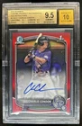 2025 Bowman Charlie Condon Chrome Auto Red Refractor 1st #/5 Rockies BGS 9./10