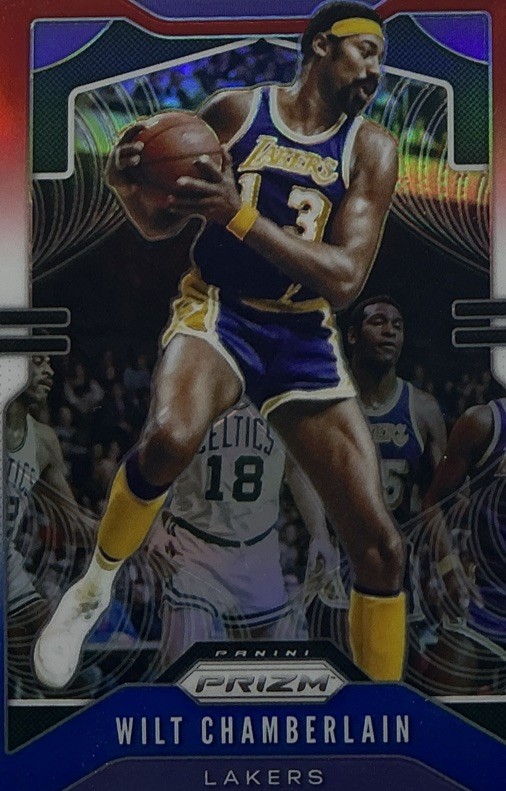 Wilt Chamberlain PSA 10- 2019 Panini Prizm ‘Red White & Blue’ -Warriors, Lakers view 4