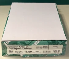 GRAY 70# Exact Opaque 8.5"x11" Printer Paper for Brochures, etc 400+ ream