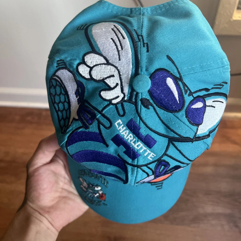 Charlotte Hornets NBA Vintage Logo El Juego Snapback Sombrero Original Años 90 Foto 4 de 4