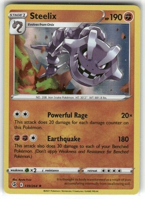 Steelix 139/264 Fusion Strike Holo Pokemon TCG