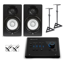 PreSonus Quantum ES2 Interface w/Yamaha HS5 Studio Monitor Pair Cables Stands