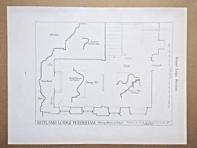 Esszimmer & Flur Detail in der Rutland Lodge, Petersham - antiker Druck - 1928