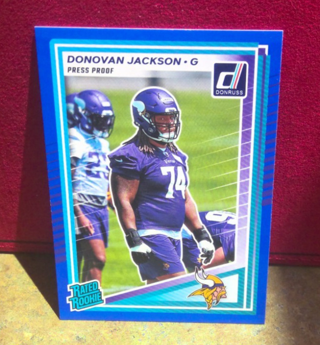 2025 Panini Donruss - Rated Rookie Donovan Jackson #381 Press Proof Blue (RC)