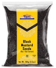Rani Black Mustard Seeds Whole Spice (Kali Rai) 3.5oz (100g)