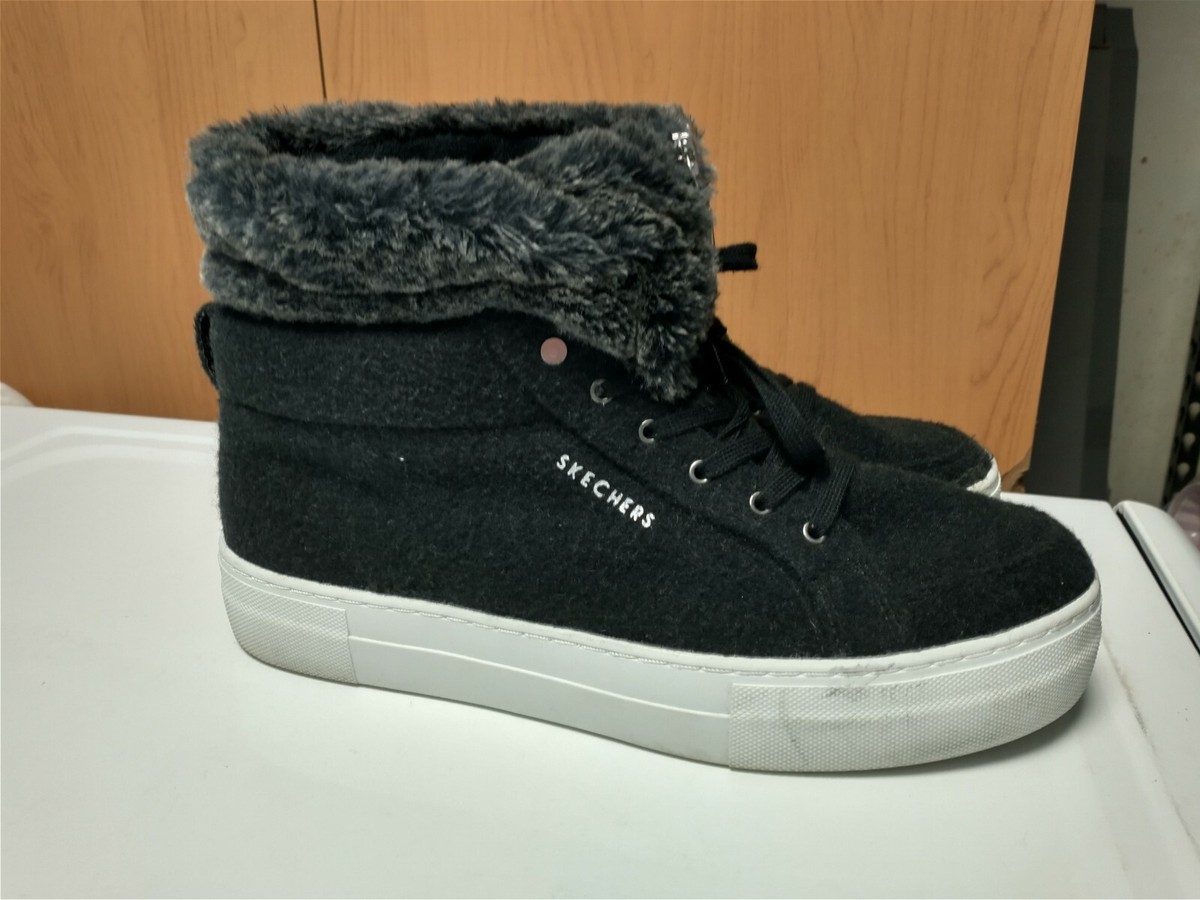 Skechers Women's Alba-Fuzzy Topers Sneaker (used)