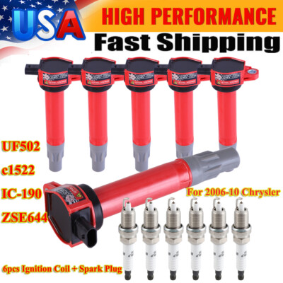 6x Ignition Coil & IRIDIUM Spark Plug Kits for Chrysler 300 2006-2010 Dodge 3.5L