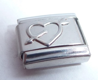 HERZ & PFEIL Italian Charm - Amor Liebe Romantik 9mm glänzend passt klassischem Armband