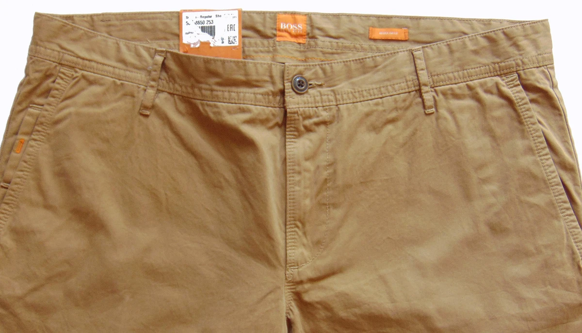 Hugo Boss Hommes "Slice-Short" Beiges Shorts À Panneau Plat US 36R IT