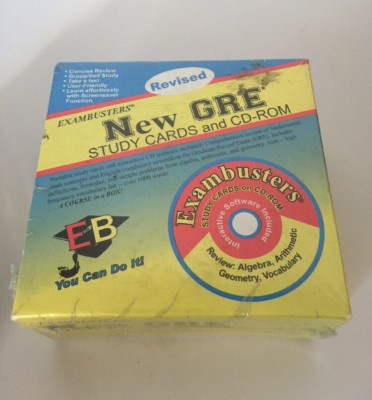 GRE Exambusters New  9781576334027 unopened CD Rom and study cards Study mats