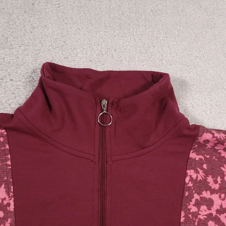 Pullover para mujer Cuddl Duds ropa cómoda 1/2 cremallera cuello falso grande floral informal Foto 4 de 4