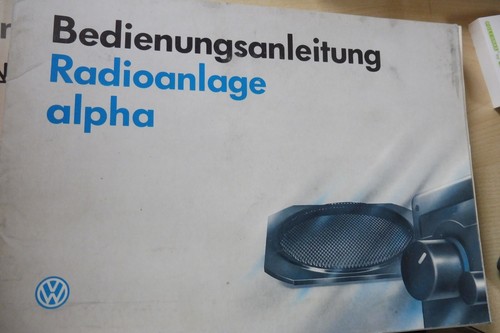 Radioanlage Alpha, Bedienungsanleitung 1991,  Deutsch, Volkswagen/Audi