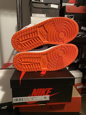 Nike Air Jordan 1 Retro High OG Shoes Electro Orange White 555088