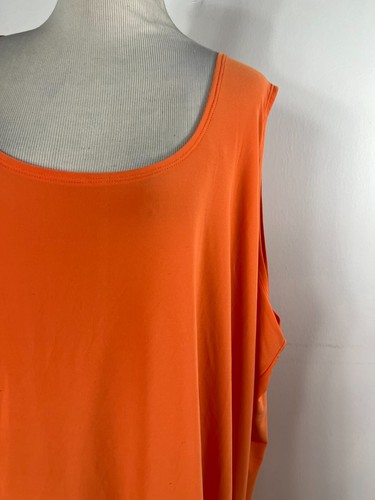 Slinky Brand 3X Tank Top Shirt Orange Travel Stretch Sleeveless Scoop Neck M1 - Picture 3 of 6