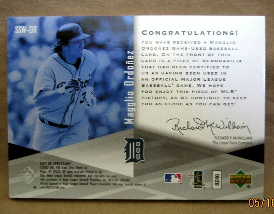 MAGGLIO ORDONEZ 2007 UD SPECTRUM REFRACTOR 2CLR PATCH#50/50!TIGERS RF GOAT HOF - Image 2 of 2