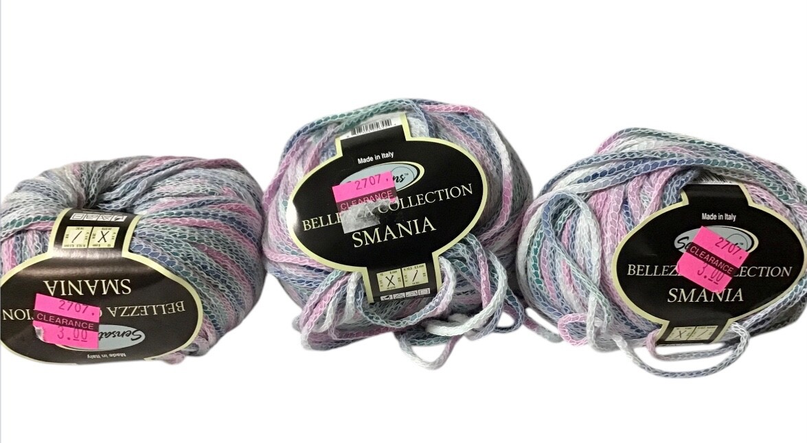 Bellezza Collection Smania Pastel Yarn Multi Italy Lot of 3 New