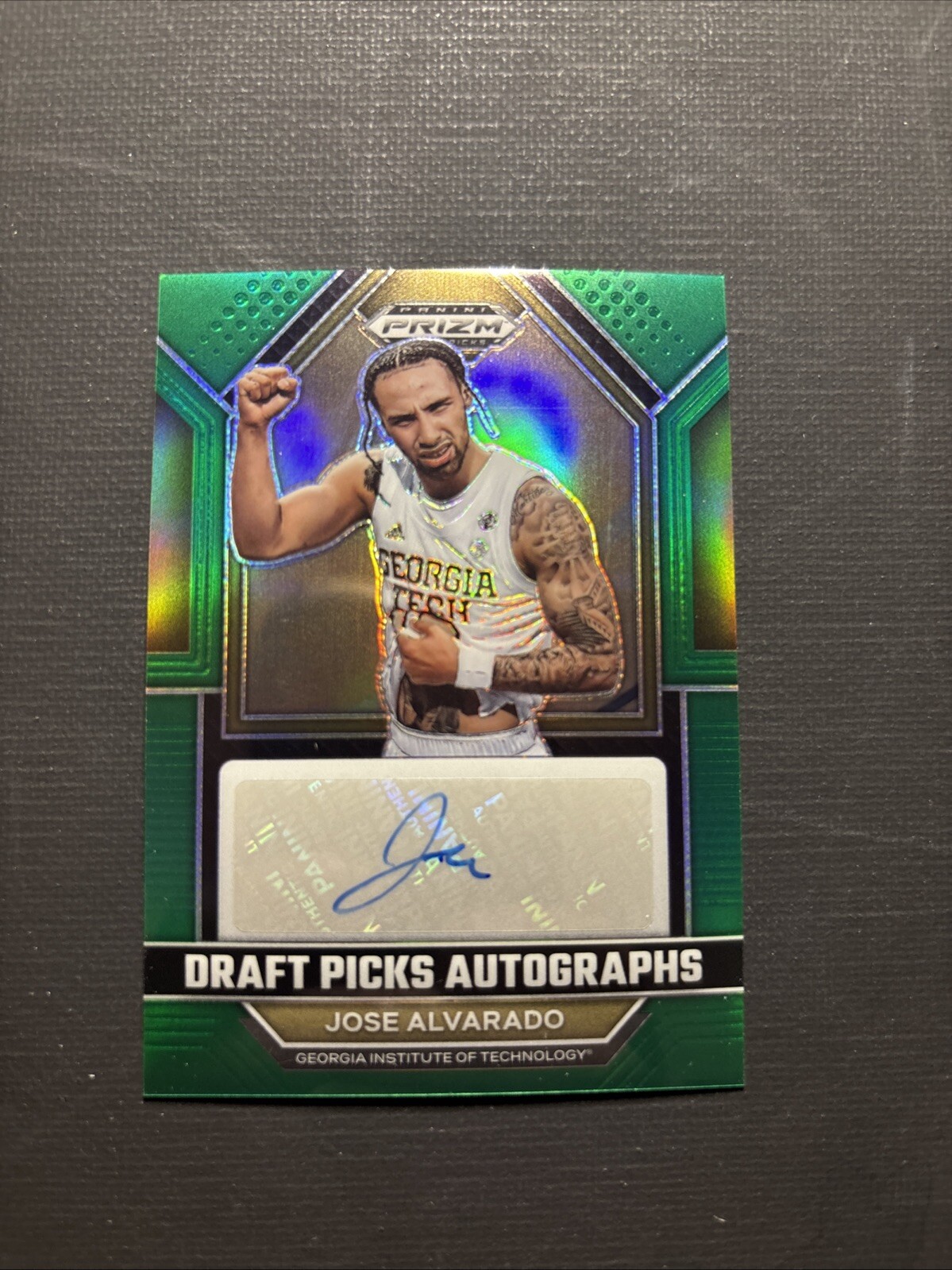 2023-24 Panini Prizm Draft Picks Autographs Green Jose Alvarado Auto Pelicans