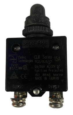 Carling Technologies 15A  125/250V  CLB Series Push to Reset Circuit Breaker BL