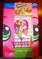 Shopkins Fabric Shower Curtain girls bath 72x72 new FREE SHIPPING