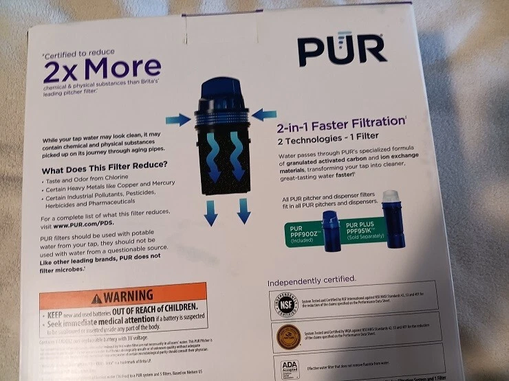 PUR Water Pitcher & Dispenser Genuine PUR with 1 Filter - Image 3 of 4