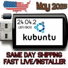 Kubuntu 24.04.2 USB Bootable LIVE | INSTALLER | UEFI | BIOS | LATEST VERSION