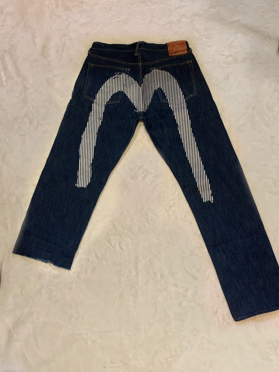 Evisu Striped Daicock Japanese Selvedge Denim Jeans 36 Genuine | eBay